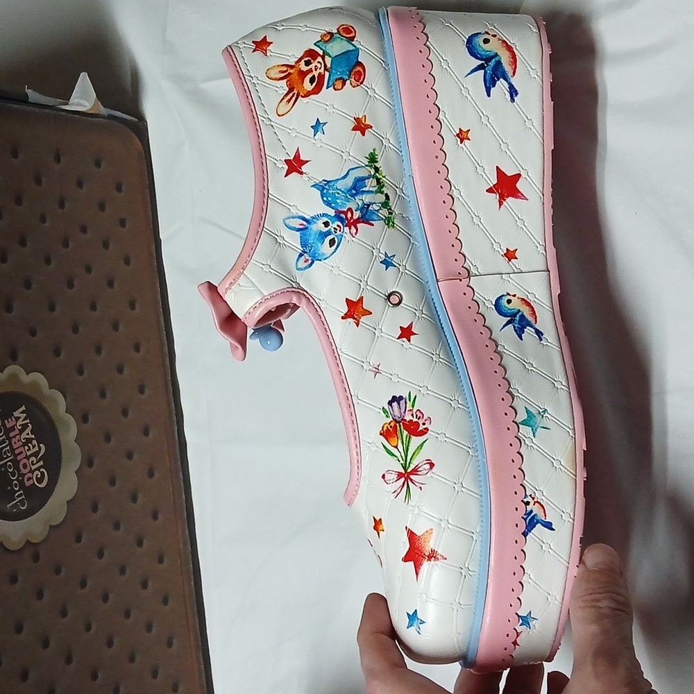 Hot Chocolate Design Chocolaticas Kitschy Blanket Platform Mary Janes RARE Sz 7 - Picture 7 of 16